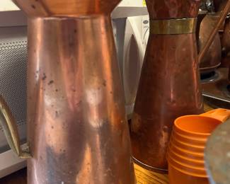 Vintage copper pitchers