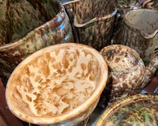 Splatter or “sponge ware” pottery bowls