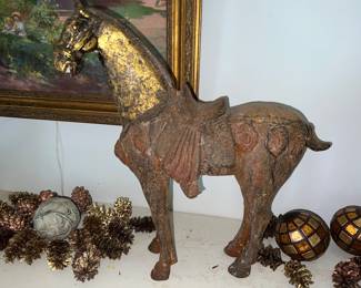 Giltwood Chinese Tang Dynasty-style Horse statue