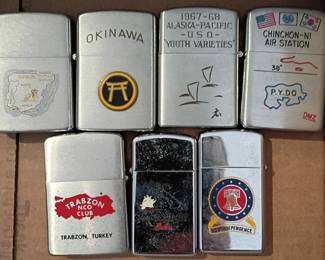Military lighters including Zippo