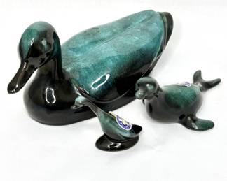 Set of 3 Blue Mountain Pottery Ceramics- Duck, Seal, Goose 