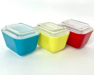 Set of 3 Vintage Pyrex Refrigerator Dishes 
