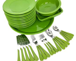 Fiesta Dish Set with Flatware - Green 