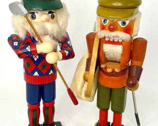 Set of 2 Vintage Golfer Nutcrackers 