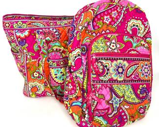 Vera Bradley Large Tote and Backpack Set 