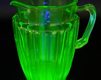 Vintage Uranium Glass Pitcher 