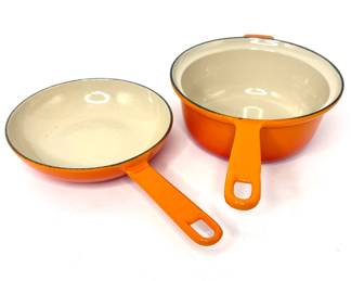 Le Creuset Enameled Cast Iron Set - Flame Orange - Pot and Pan 