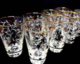 Set of 8 Vintage Libby Royal Fern Tumbler Glasses 