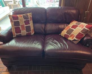 Leather loveseat