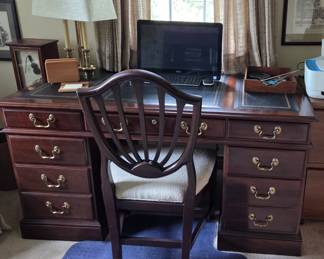 Ethan Allen leather top desk