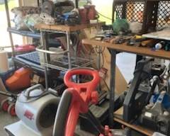 Tools, blower, trimmers, yard supplies