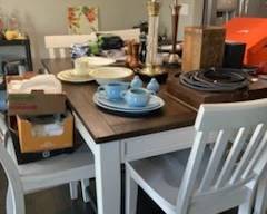 Beautiful heavy high top table with 6 chairs