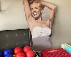 Bocce Ball set and life sized Marilyn!