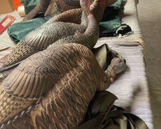 Turkey and deer decoys