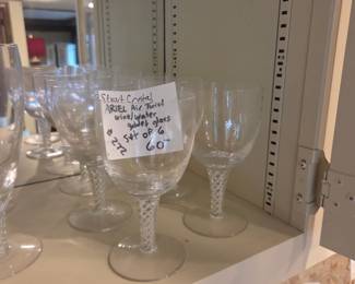 #272	Stuart Crystal Ariel Air Twist Wine/Water Goblet Glass - set of 6 	 $60.00 