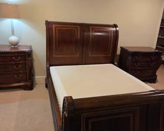 #155	Wood Queen Sleigh Bed w/Box springs Only - Upstairs - You Move Down	 $225.00 