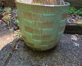 #305	Large ceramic planter green 21x21 	 $45.00 