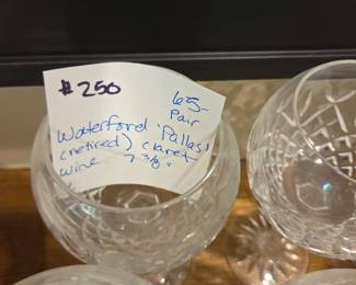 #250	Waterford "Pallas" Retire Claret Wine 7 3/8" - Pair	 $65.00 