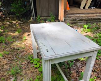 #165	White Painted Wood Side Table - 23x14x18	 $20.00 