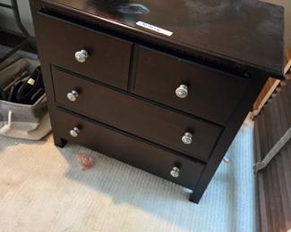 #54	Wood Chest of 3 Drawers - (as is waterstain) - 32x20x30	 $35.00 