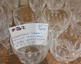 #262	Waterford "Colleen" Retired Short Stem Water Goblets (Set of 4)  5 1/4"	 $60.00 
