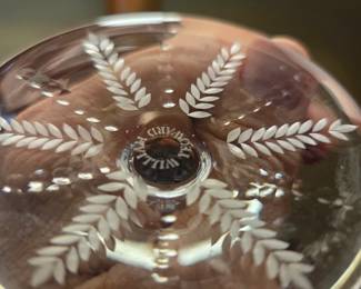#335	William Yeoward Cecilia Etched Crystal water goblets set of 2	 $200.00 