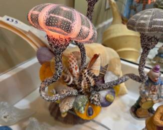 #162	Shell Made Lamp w/toggle Switch - 16" Tall	 $35.00 