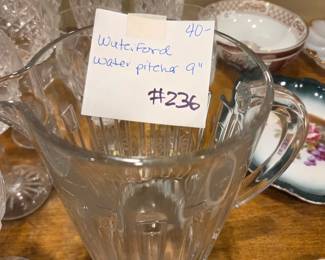 #236	Waterford Water Pitcher 9"	 $40.00 