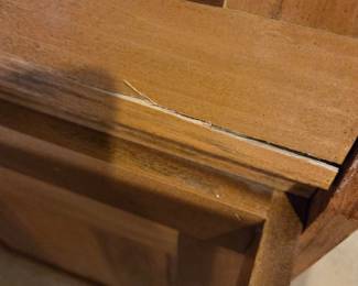 #119	Pine Drop-Front Desk w/Cubbies and 2 Doors and Shelf 41z12z29-46 (crack on Front) - Upstairs You Move	 $75.00 