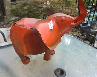 #205	Metal Orange Elephant - 14"W x 20"T	 $25.00 
