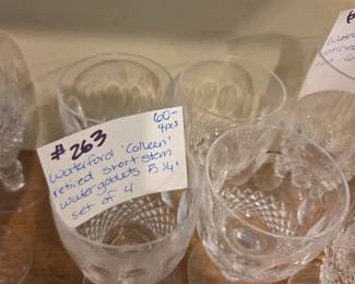 #263	Waterford "Colleen" Retired Short Stem Water Goblets 5 1/4" Set of 4 	 $60.00 