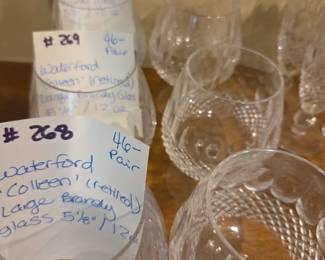 #268	Waterford "Colleen" retired large Brandy Glass 5 1/8" / 12 oz Single Glass	 $46.00 