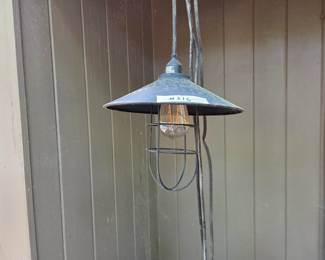 #316	pair of hanging industrial style lights	 $35.00 