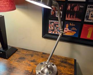 #127	Chrome Adjustable Reading/Desk Lamp - w/Base outlets	 $25.00 