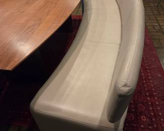 #1	Koinor Sofa with Chrome legs and Leather curved sofa  Table - 87x44x29 	 $1,500.00 