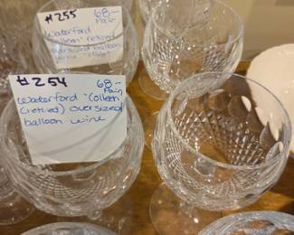 #254	Waterford "Colleen" Retired oversized Balloon Wine Glasses Pair - 7 5/8"	 $68.00 