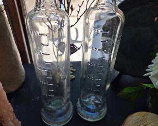 #79	Set of 2 Large Vintage Apothecary Glass Chemistry Bottles - 13.5" Tall	 $75.00 