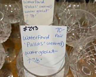 #243	Waterford "Pallas" Retired Water Goblet - 7 7/8" Pair	 $70.00 