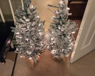 #118	Set of 2 Frosted Lighted Christmas Trees - 36" Tall	 $30.00 