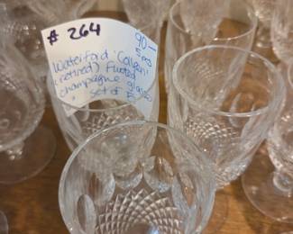 #264	Waterford "Colleen" Retired Fluted Champagne Glasses 6" Set of 5	 $90.00 