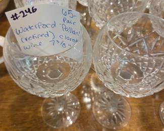 #246	Waterford "Pallas" Retire Claret Wine 7 3/8" - Pair	 $65.00 