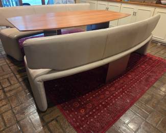 #1	Koinor Sofa with Chrome legs and Leather curved sofa  Table - 87x44x29 	 $1,500.00 