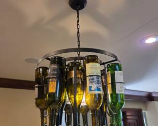 #291	Iron 15 Wine Bottle Holder Chandelier in Dining Room 19x13 (Hard Wired You Remove)	 $300.00 
