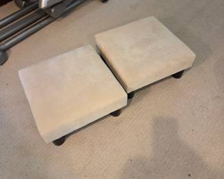 #59	Set of 2 Cream Fabric Top Stool on 4 legs - 16square x 7.5T	 $30.00 