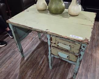 #111	Distressed Wood 2 Drawer Desk - 36x24x27	 $65.00 