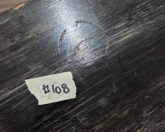 #108	Wood Antique Hand-Painted Half Moon Table - 24x12x25  (as is finish)	 $45.00 