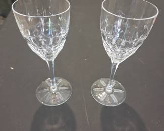 #335	William Yeoward Cecilia Etched Crystal water goblets set of 2	 $200.00 