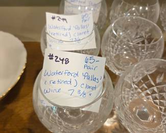 #248	Waterford "Pallas" Retire Claret Wine 7 3/8" - Pair	 $65.00 