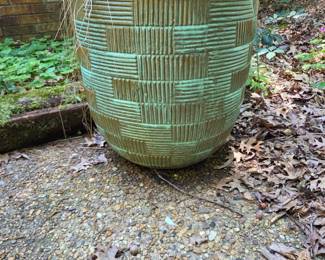 #306	Large ceramic planter green 21x21 	 $45.00 