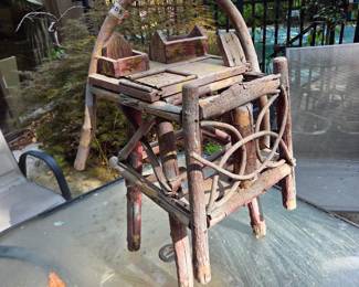 #213	Rustic Wood Primitive Yard Art - 14x14x29	 $20.00 